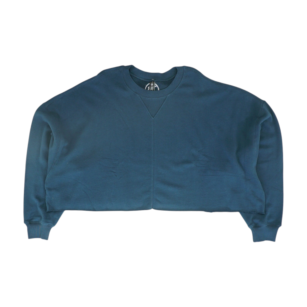 Teal Solid Sweatshirt Pullover