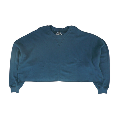 Teal Solid Sweatshirt Pullover