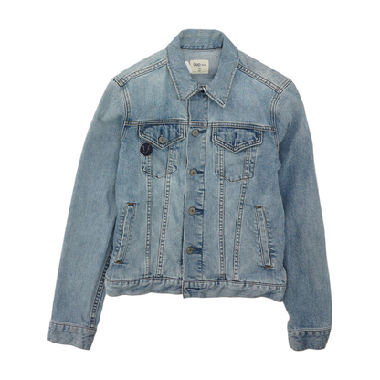 Blue Solid Denim Jacket