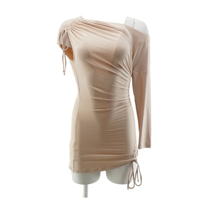 Nude Solid Mini Dress