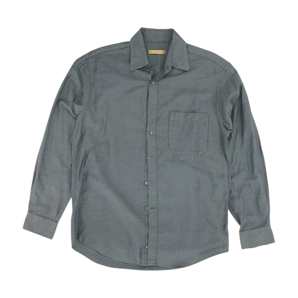 Gray Striped Long Sleeve Button Down