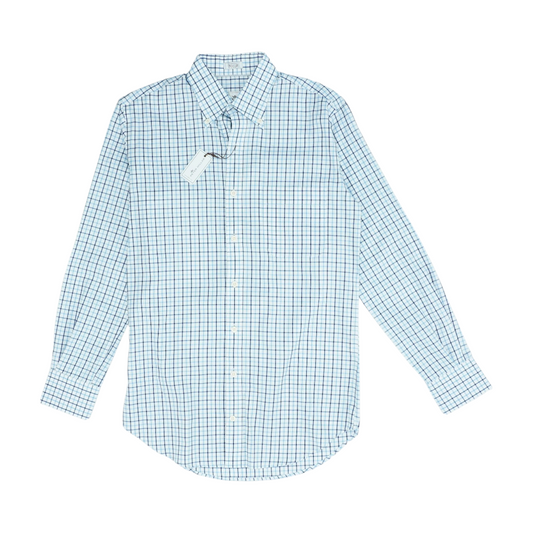 White Plaid Long Sleeve Button Down