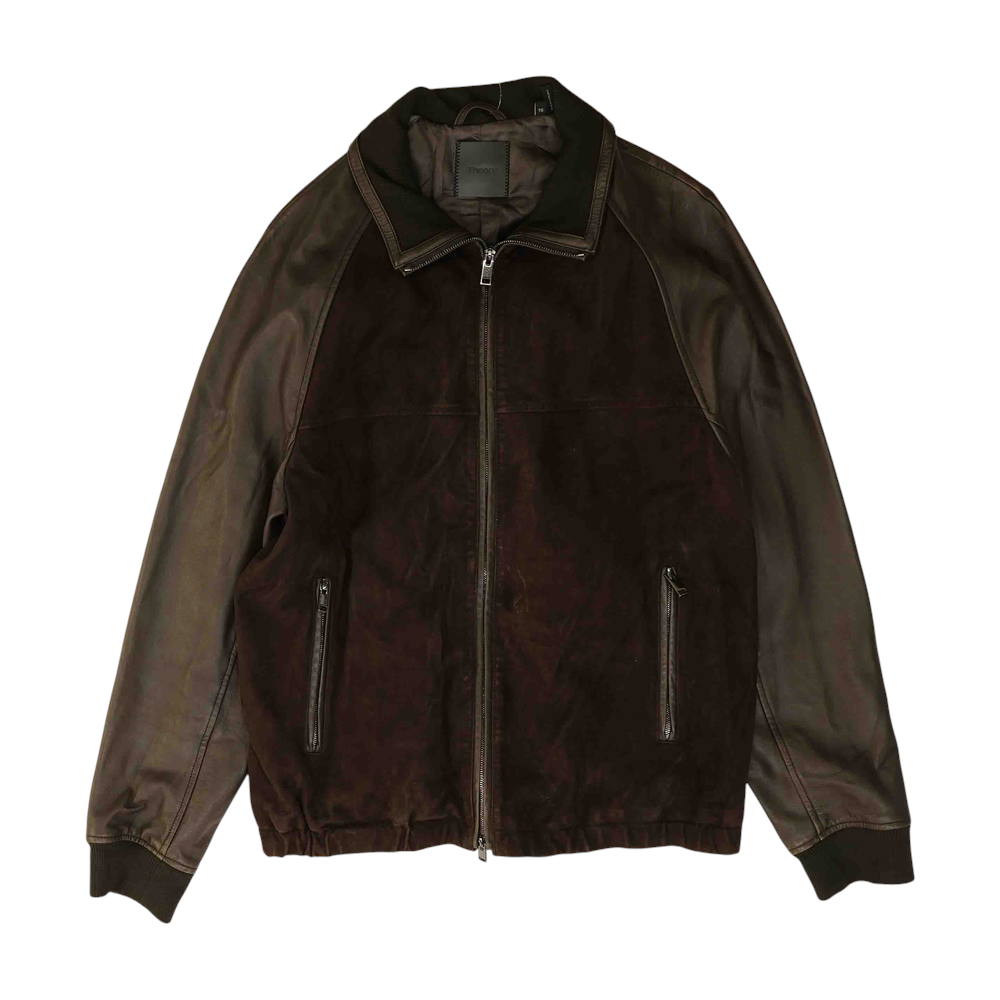 Brown Solid Leather Jacket