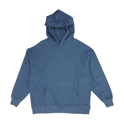 Blue Solid Hoodie Pullover