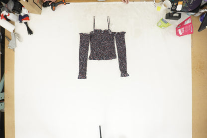 Navy Floral Blouse