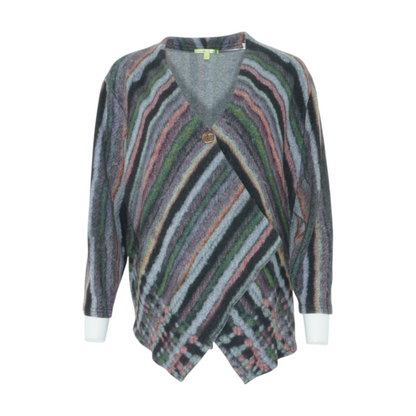 Multi Plus Size Striped Cardigan Sweater