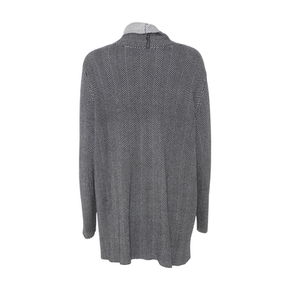 Black Plus Chevron Cardigan Sweater