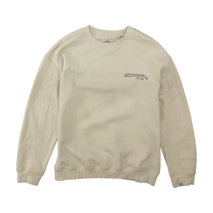 Cream Solid Sweatshirt Pullover