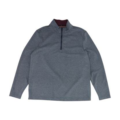 Blue Solid 1/4 Zip Pullover