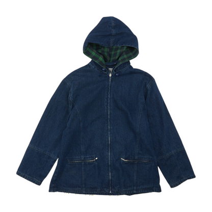Vintage Blue Solid Denim Jacket