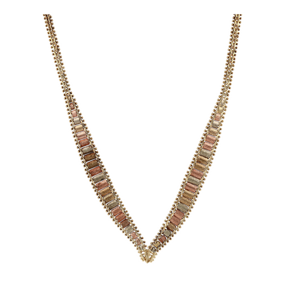 10K Tri-Tone Gold Chain Necklace