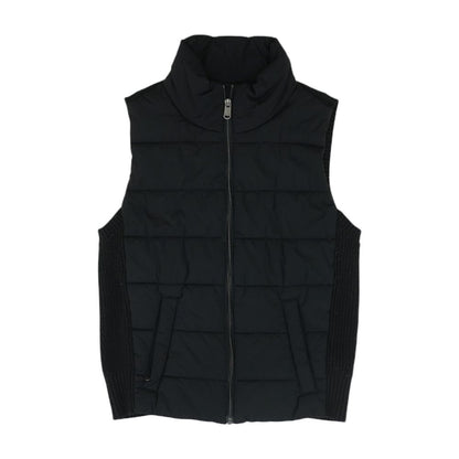 Black Solid Puffer Vest