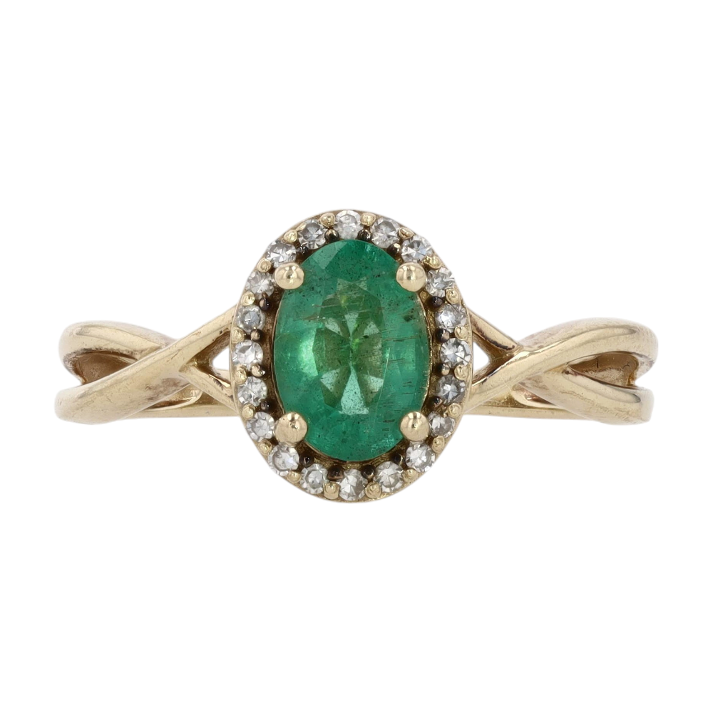 10K Yellow Gold Emerald Fashion Ring – Image 1