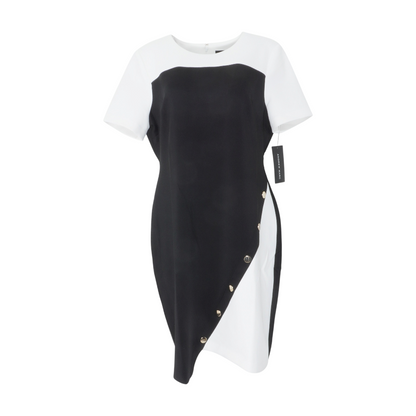 Black Color Block Midi Dress