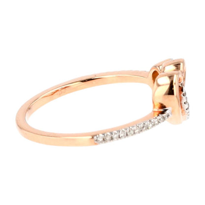 .16 ct 14K Rose Gold Double Heart Diamond Band