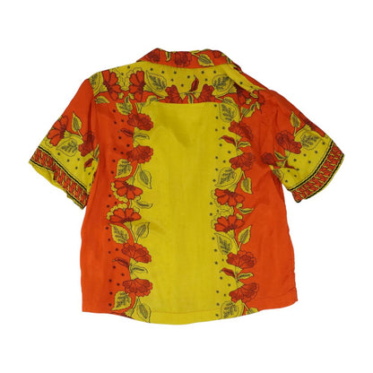 Orange Floral Button Down