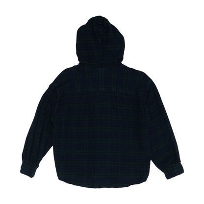 Navy Plaid Flannel Button Down