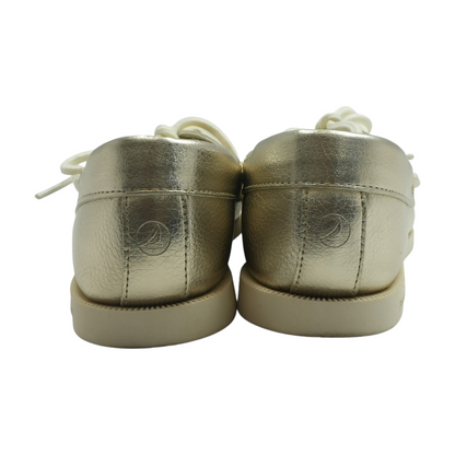 Gold Lace-Up Flats