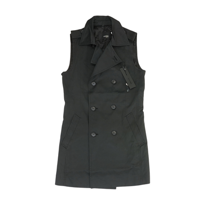 Black Solid Casual Vest