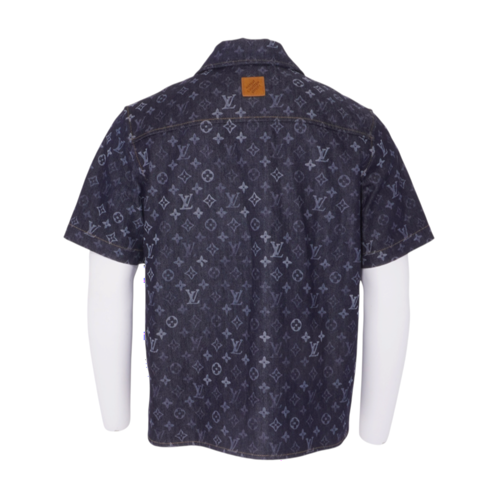 Monogram Denim Short-Sleeved Shirt