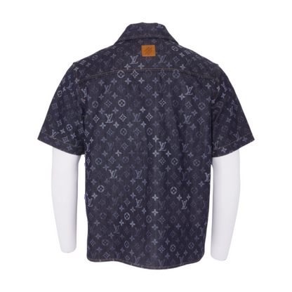 Monogram Denim Short-Sleeved Shirt