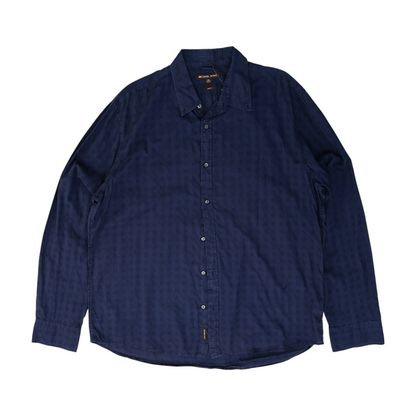 Navy Solid Long Sleeve Button Down