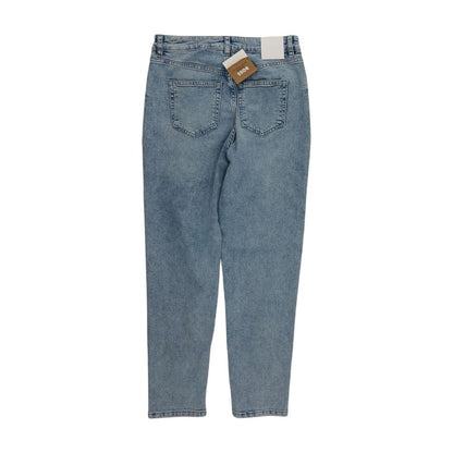 Blue Solid Mom Jeans