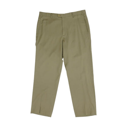 Brown Solid Dress Pants