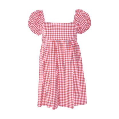 Red Check Mini Dress