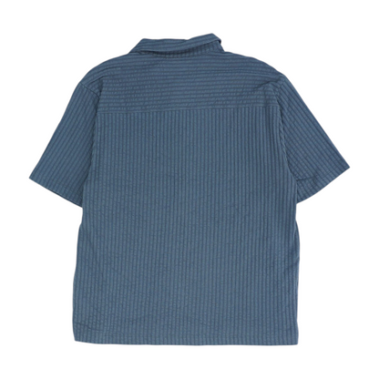 Gray Striped Short Sleeve Button Down