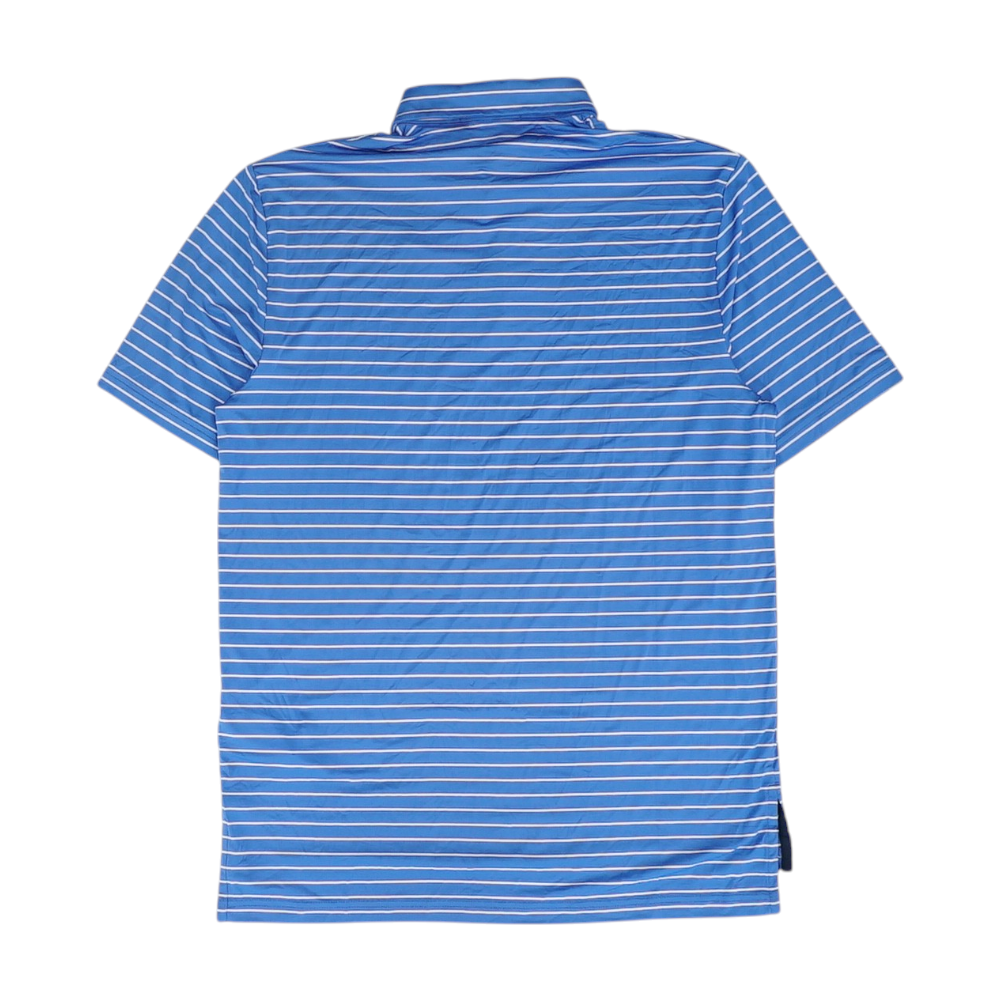Blue Striped Short Sleeve Polo