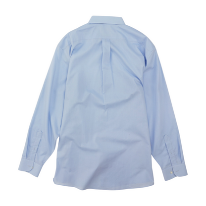 Blue Solid Long Sleeve Button Down