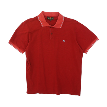 Red Solid Short Sleeve Polo