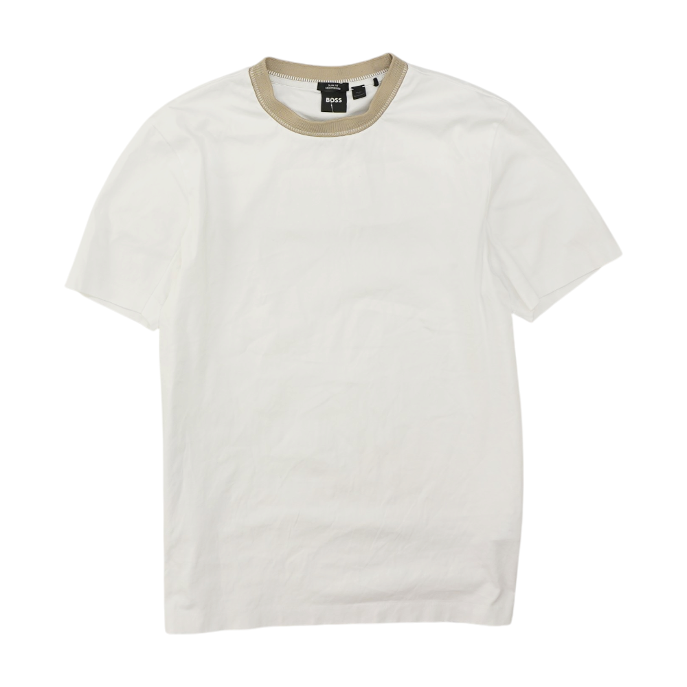 Hugo Boss White Solid T-Shirt – Image 1