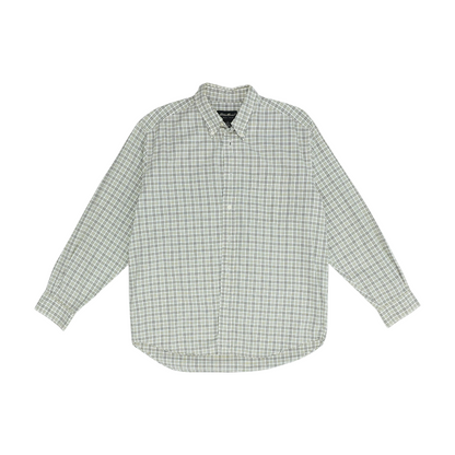 White Check Long Sleeve Button Down