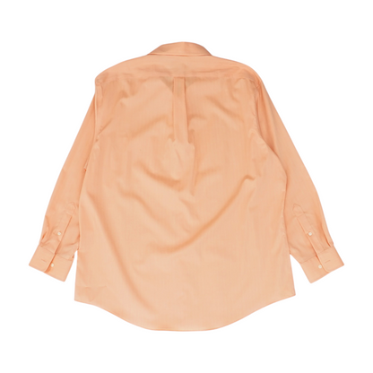Orange Solid Long Sleeve Button Down