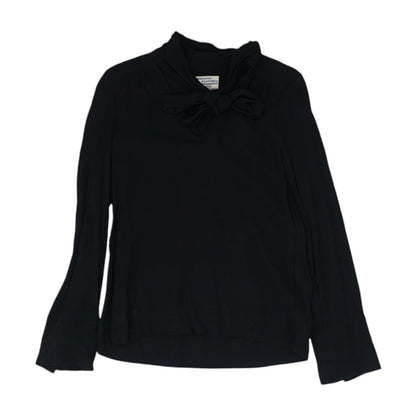 Black Solid Long Sleeve Blouse