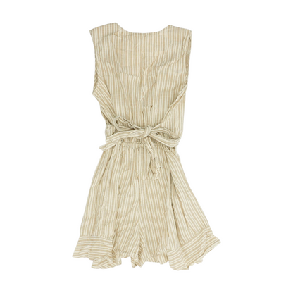 Beige Striped Romper