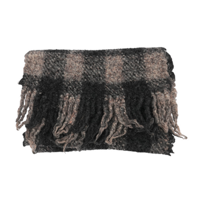 Geoffrey Beene Black Check Wool Scarf – Image 2