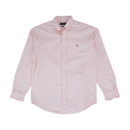 Pink Solid Long Sleeve Button Down