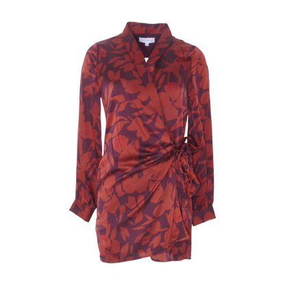 Burgundy Print Mini Dress