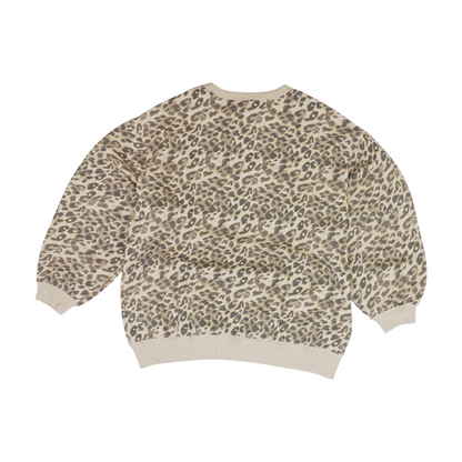 Beige Animal Print Sweatshirt Pullover