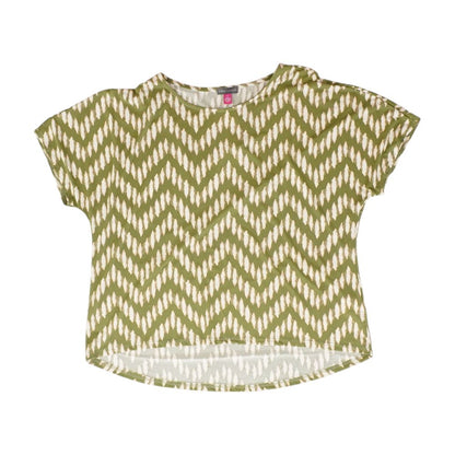 Green Solid Short Sleeve Blouse