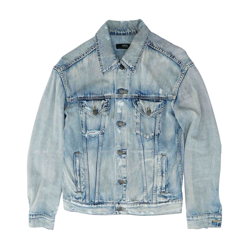 Blue Solid Denim Jacket