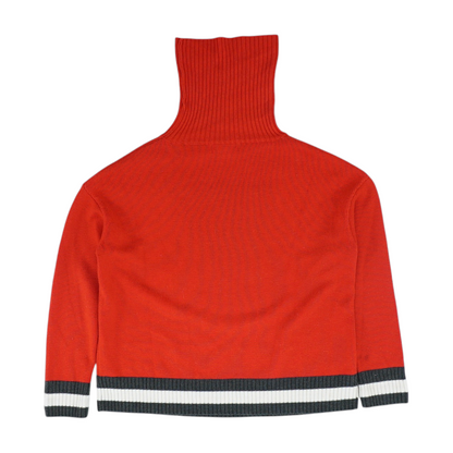 Red Graphic Pullover Sweater