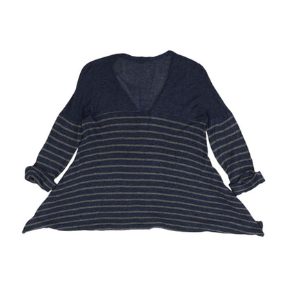 Blue Striped Cardigan Sweater