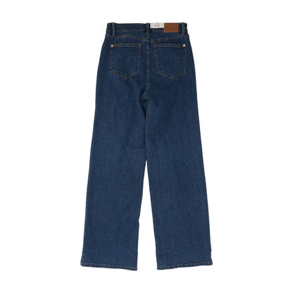 Blue High Rise Wide Leg Jeans
