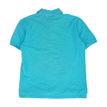 Blue Solid Short Sleeve Polo