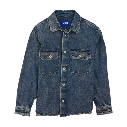 Blue Solid Denim Jacket
