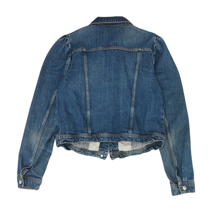 Blue Solid Denim Jacket